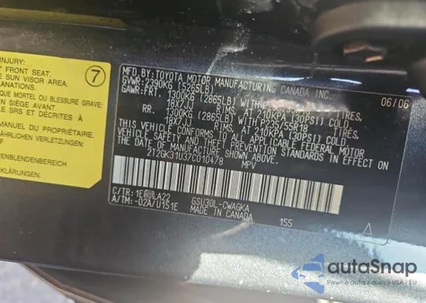 2007 Lexus Rx 350 from USA, damaged, VIN 2T2GK31U37C010478